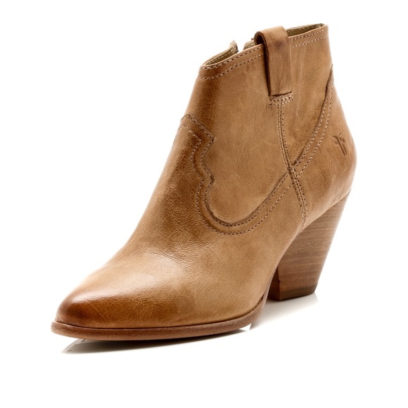 Frye Reina Tan Burnished Finish Bootie 10 - Picture 2 of 12